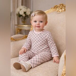 Burberry Baby Cali Checkered Long sleeve New Born Infant Top